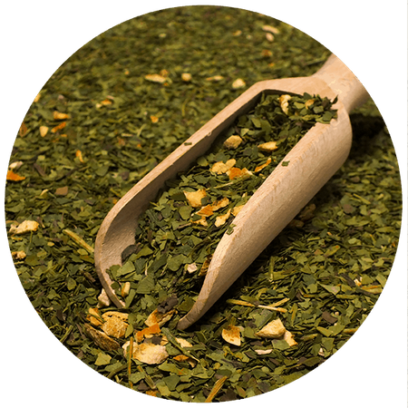Yerbera – Boîte en métal + Verde Mate Green Naranja Trópico 0,5 kg