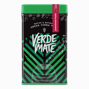 Yerbera – Lata metálica + Verde Mate Green Passionate Fruits 0,5 kg