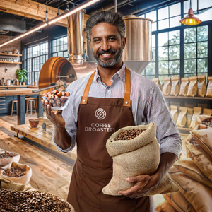 Coffee Broastery - Café arábica en grano India Karnataka Premium 400 g