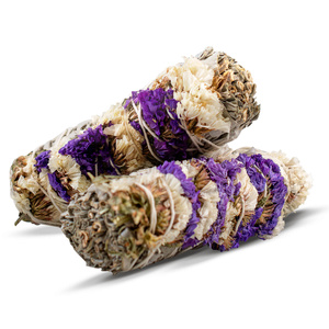 Salvia Bianca con Sinuata bianca e viola – Incenso 20-30 g (mazzo)