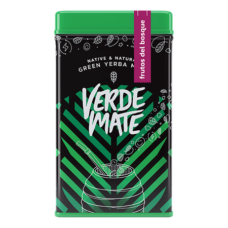 Yerbera – Tin can + Verde Mate Frutos del Bosque 0.5kg 