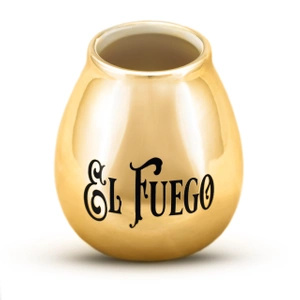 Calabase en céramique (dorée) avec le logo El Fuego – 350 ml